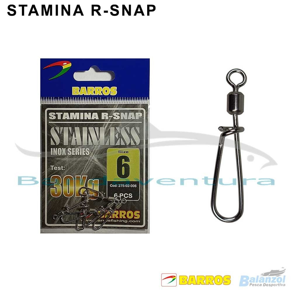 EMERILLON STAMINA R-SNAP INOX SIZE 4 5PZ