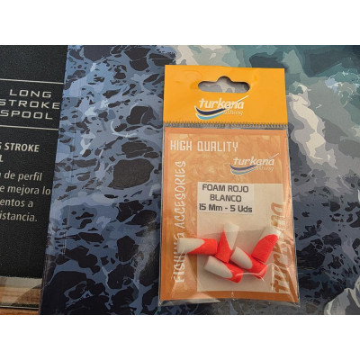 FOAM ROJO/BLANCO 15MM 5 UND