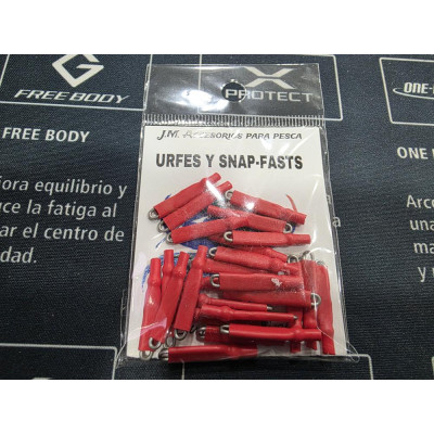 ENGANCHE RAPIDO PLOMOS CON PERLA ROJO 25 UNID
