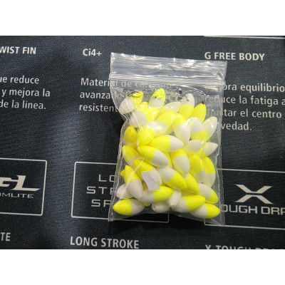 PERLA FLOTANTE AMARILLO/BLANCO G 50UNID