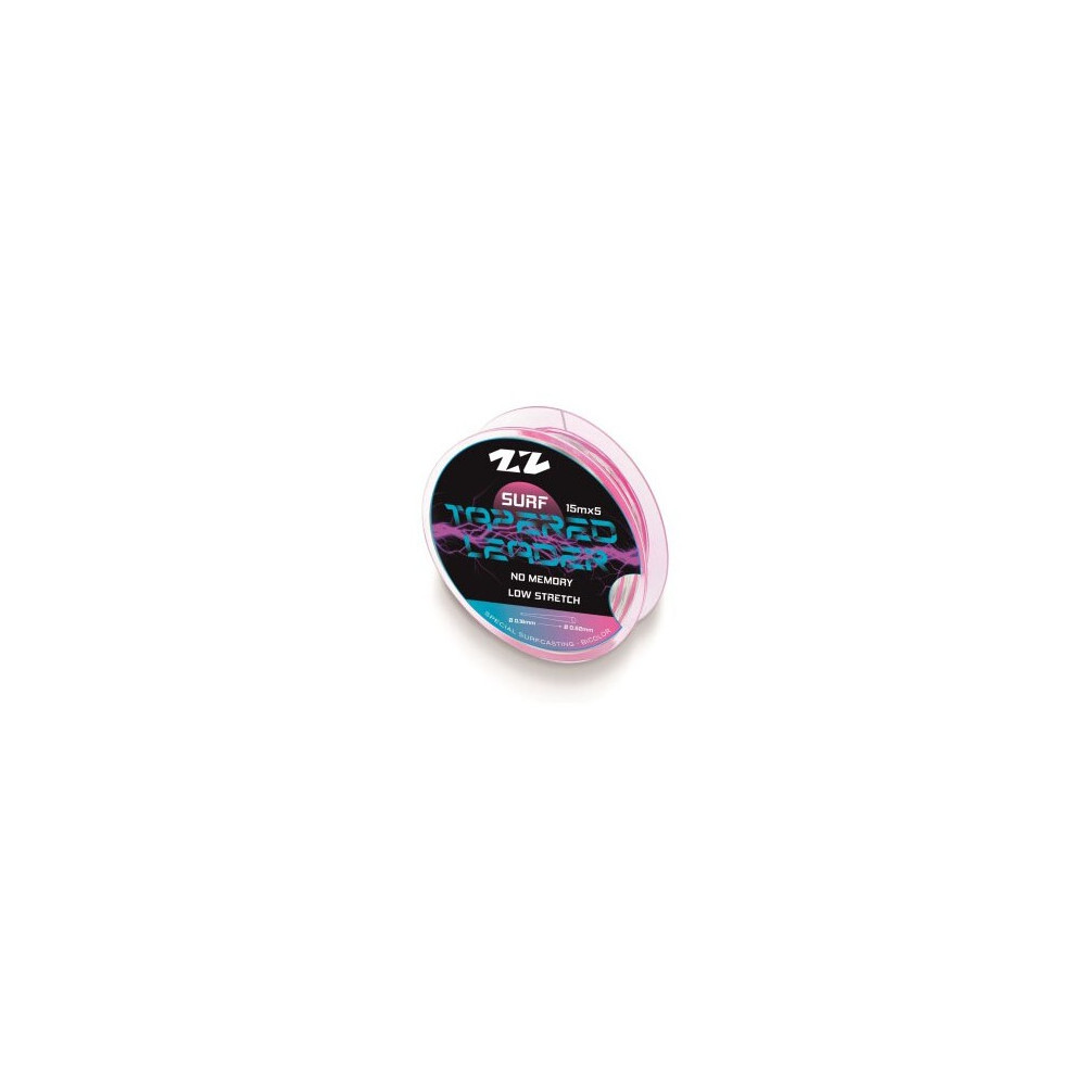 SURF TAPERED LEADER 0 23-57-CLEAR/PINK-5X1