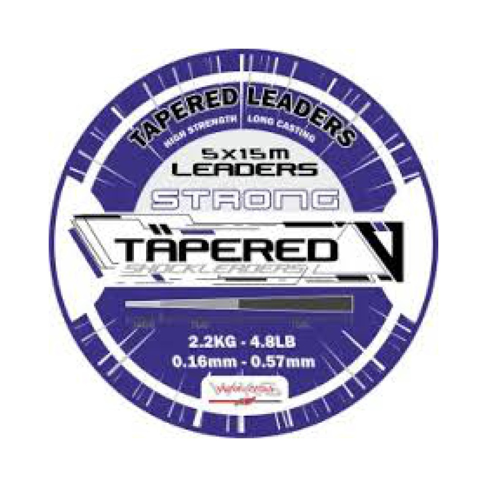 TAPERED SHOCK LEADER CLEAR STRONG 0 18-0 57MM